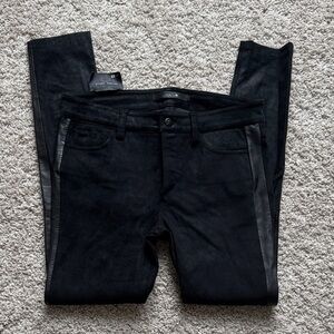 Joe’s jeans Skinny ankle Leather tuxedo pants.